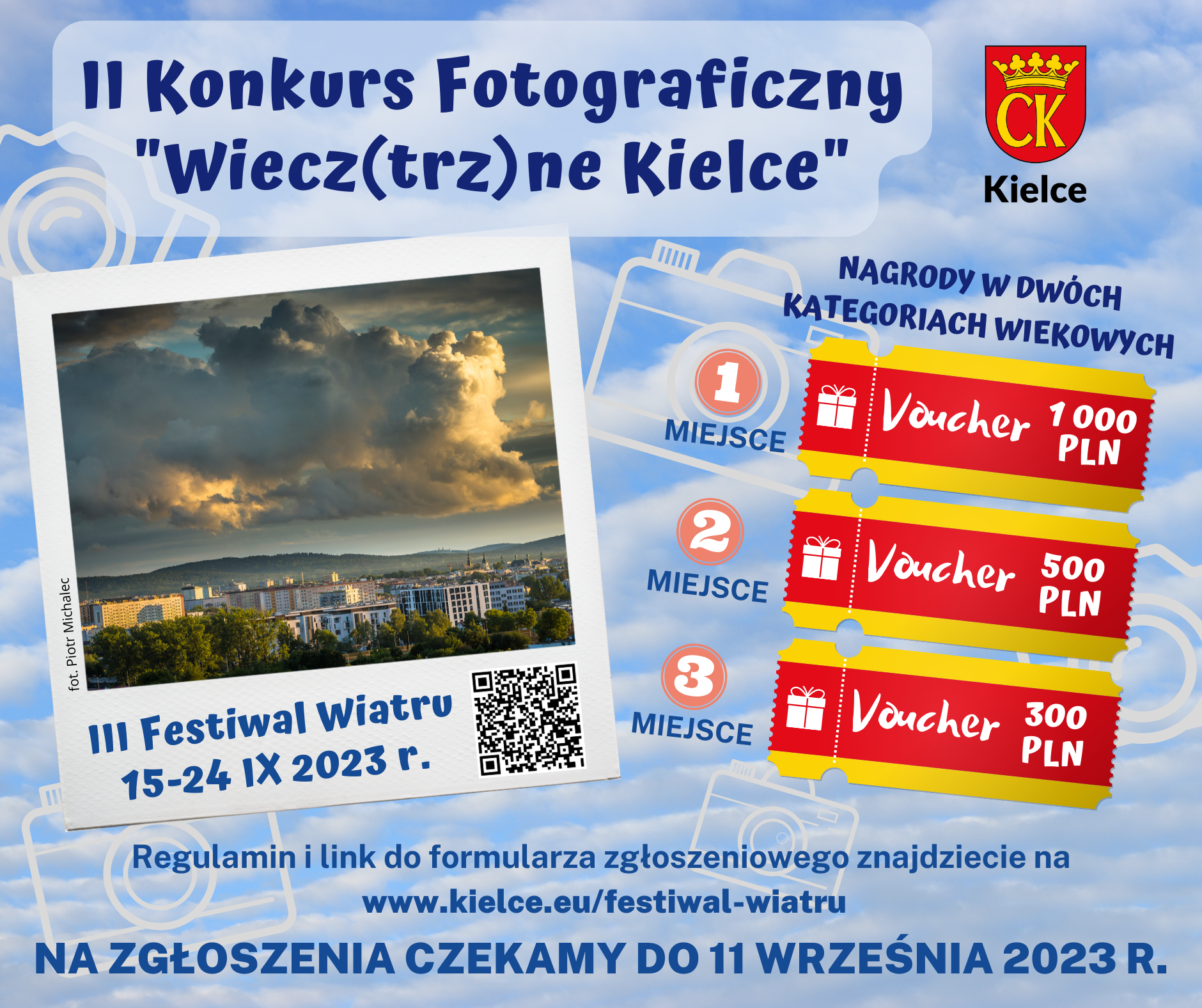II Konkurs Fotograficzny „Wiecz(trz)ne Kielce” organizowany w ramach III Festiwalu Wiatru - Kielce 2023