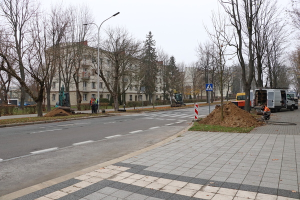 Prace przy przejściu dla pieszych na al. Legionów