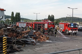 Po pożarze sklepu Lidl przy ulicy Piekoszowskiej